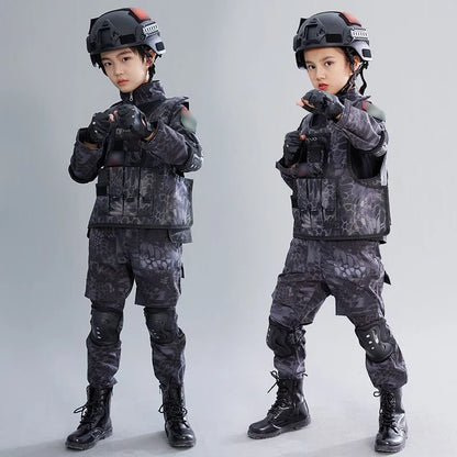 Kids Tactical CS Vest Children Outdoor Camouflage Waistcoat Training Airsoft Paintball  Vests Combat Shooting Protect Gear