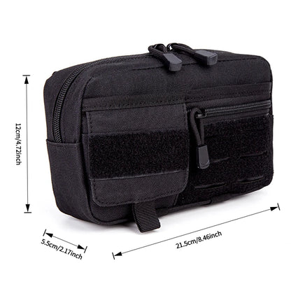 Tactical Molle Horizontal Admin Pouch with Front Drawstring Pocket EMT Pouch EDC Utility Orgaznier Bag Hunting Fanny Pack