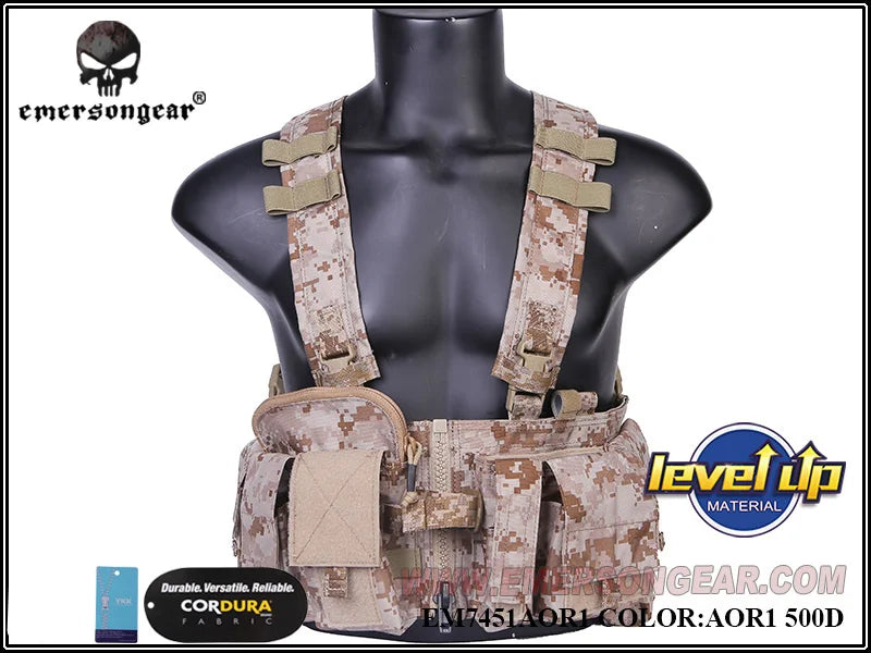 Emerson Tactical MF Style UW Gen V Split Front Chest Rig Lightweight Detachable W Zipper Buckle