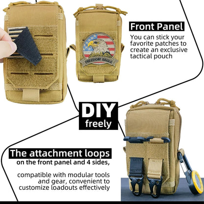 Hunting MOLLE EDC Utility Waist Bag & Cell Phone Pouch Compact Gadget Organizer Vest Pack Purse Smartphone Holster