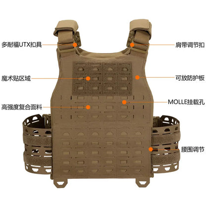Men's Quick-Release Tactical Vest Lightweight Modular 3D Breathable Outdoor Training Vest for Shooting Hunting Hiking Camping