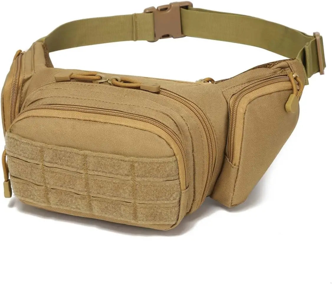 1Pc Waterproof Tactical Molle EDC Fanny Pack Concealed Carry Lightweight Durable for Hiking Camping Outdoor Daily Travel