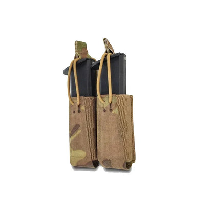 Tactical 9mm Double Mag Bag Airsoft Magazine Pouch Holster Carrier Elastic Sundry Molle Pouch Equipment