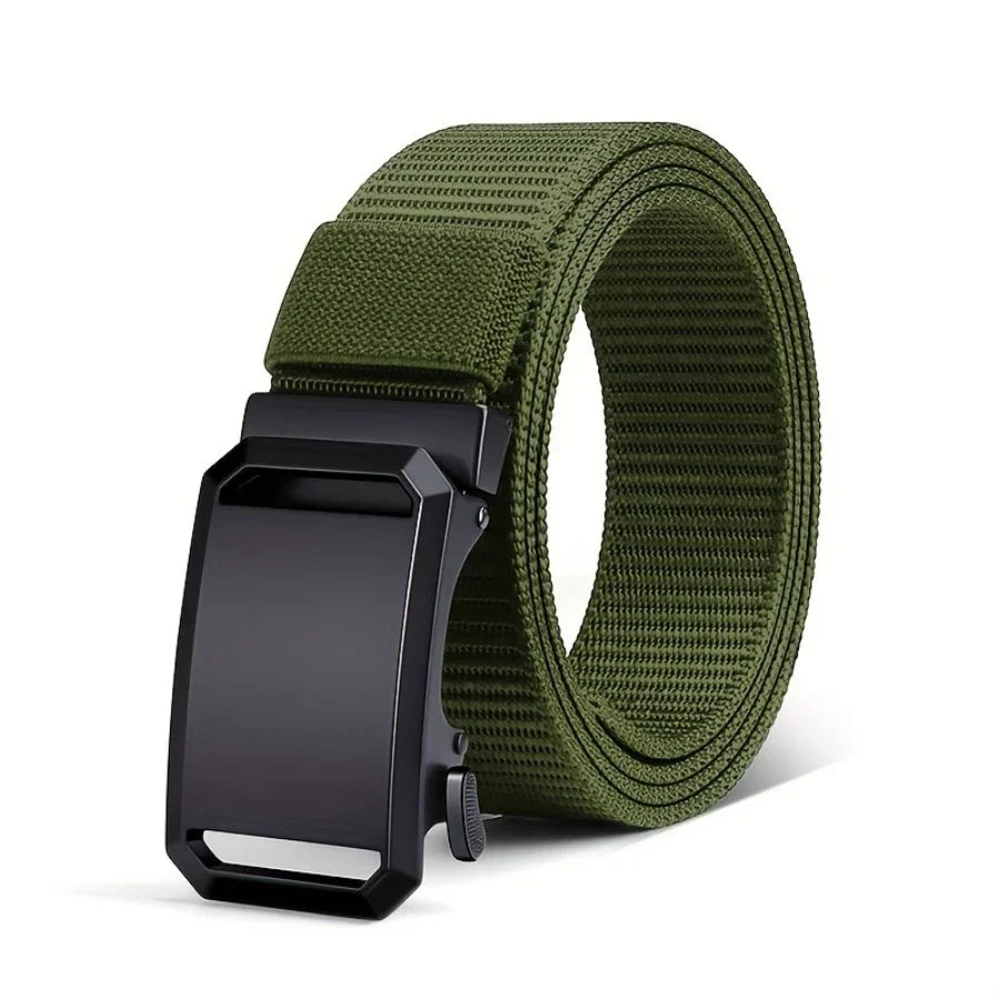 2026 New 1Pc Automatic Buckle Belt, Canvas Tactical Workwear Casual Outdoor Military Training Pants Belt For Men