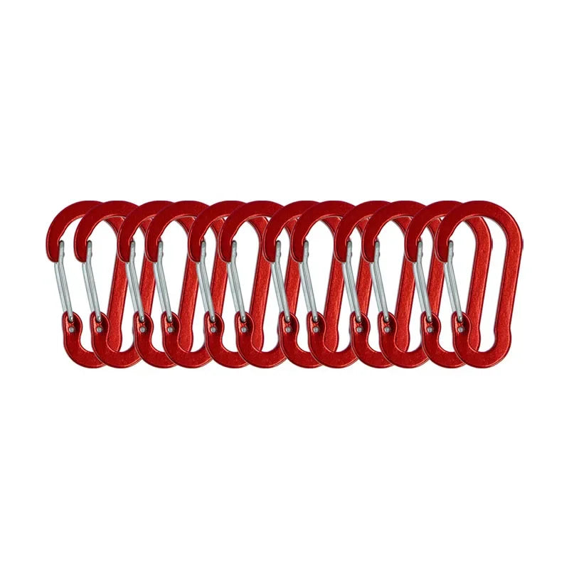 12PCS Carabiner Clip Set Tourist Small Hooks Outdoor Fishing Camping Cycling Hiking Multi Tool Keychain Buckle Karabiners