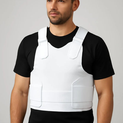 Outdoor hunting vest with white frame and adjustable nylon waistband