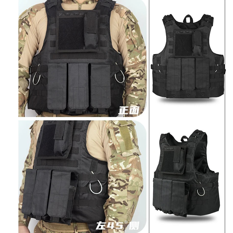 YAKEDA Molle Airsoft Vest Tactical Vest Plate Carrier Fishing Hunting Paintball Vest Armor Vest