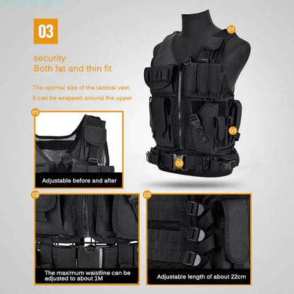 Hunting Security Clothes Swat Tactical Vest Swat Jacket Chest Rig Multi-pocket Swat Army Cs Hunting Vest Camping Accessories
