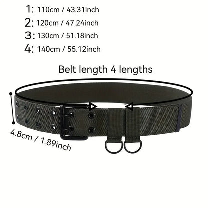 New Wide Double - Layer Canvas Tactical Belt for Men | Outdoor & Casual | All - Size Available | Heavy - Duty for Big and Tall