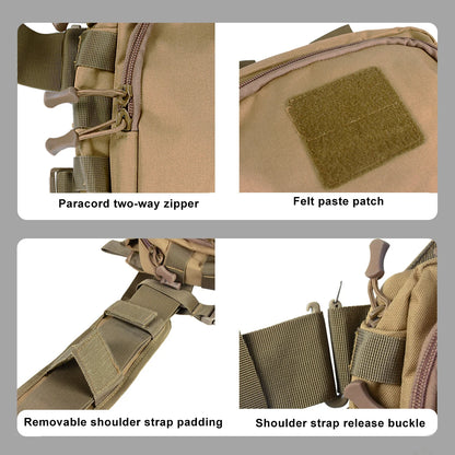 Tactical 2 Bangers Range Bag, Crossbody Pouch with AR/M4 and Pistols Magazine Holders for Outdoor Hunting, Shooting & Sports