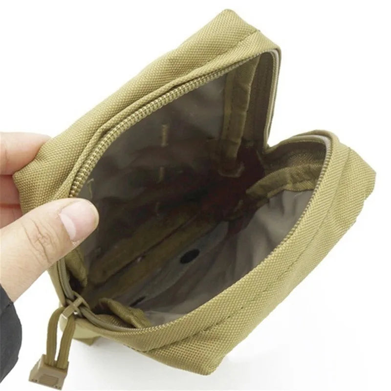 600D Oxford Outdoor Military Tactical Bag EDC Molle Tool Zipper Waist Accessories Durable Belt Comouflage Pouch Hunting Airsoft