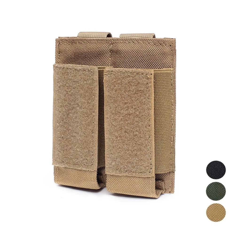 Double&Triple 9MM Magazine Pouch MOLLE Tactical Pistol Magazine Bag for Glock 1911 92 CZ Hunting Accessories Molle Storage Bag