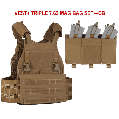 Tactical Hunting Vest Velocity Systems Plate Carrier With Zip-on Hydration Back Panel  Bag MOLLE Scarab Airsoft Militar Gear