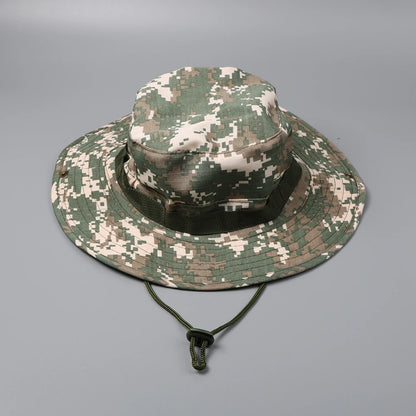 59CM Camouflage Tactical Cap Boonie Hat Caps Men Outdoor Sports Sun Bucket Cap Fishing Hiking Hunting Hats