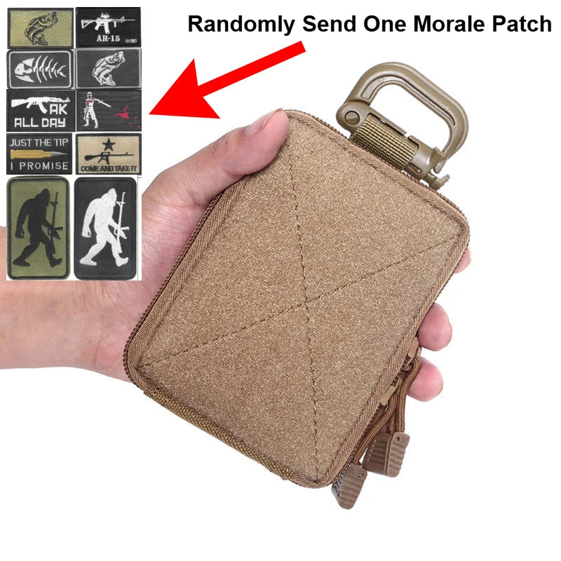 Mini Tactical Molle Utility Pouch Multi-Functional EDC Accessory Bag with Hook-and-Loop for Hunting and Camping