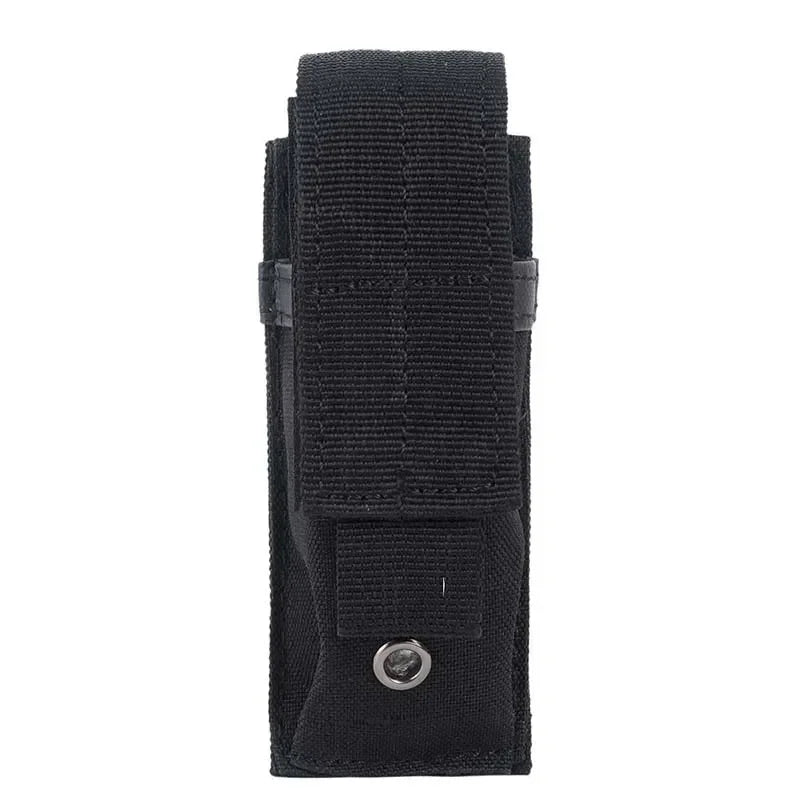 Tactical 9mm Molle Single Pouch Single Pistol Magazine Pouch Outdoor Flashlight Pouch Torch Holder Mag Bag Hunting Knife Holster
