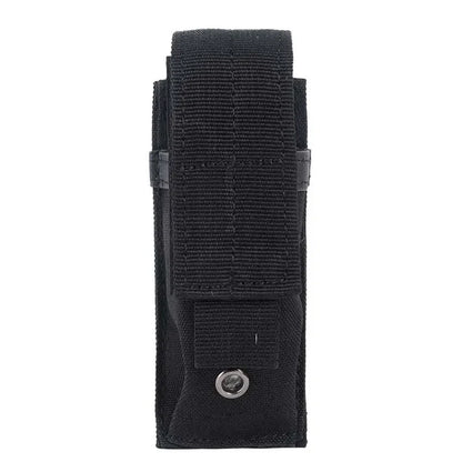 Tactical 9mm Molle Single Pouch Single Pistol Magazine Pouch Outdoor Flashlight Pouch Torch Holder Mag Bag Hunting Knife Holster