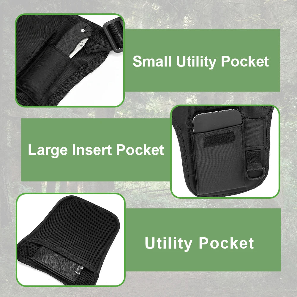 Tactical Shoulder Bag Underarm Concealed Carry Bag Anti-theft Armpit Hidden Pack Utility EDC Pouch Phone Holster Key Holder
