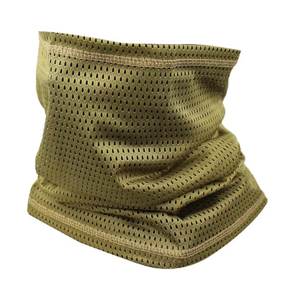 Large Mesh Windproof Neckerchief Camo Mask Neck Gaiter Cover Face Bandana Sun Cool Breathable Cycling Hiking Camping Tube Scarf