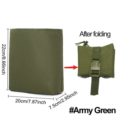Compact MOLLE Dump Bags Heavy-Duty 600D Nylon Collapsible Pouches Hunting Adjustable Waist Strap Bags Tactical Gear Range