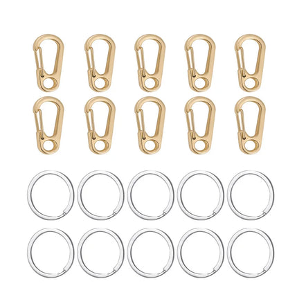 10pcs Mini Carabiner Set Outdoor Rope Clip Camping Paracord Accessories Knapsack Hanging Buckle  Daily DIY Keychain