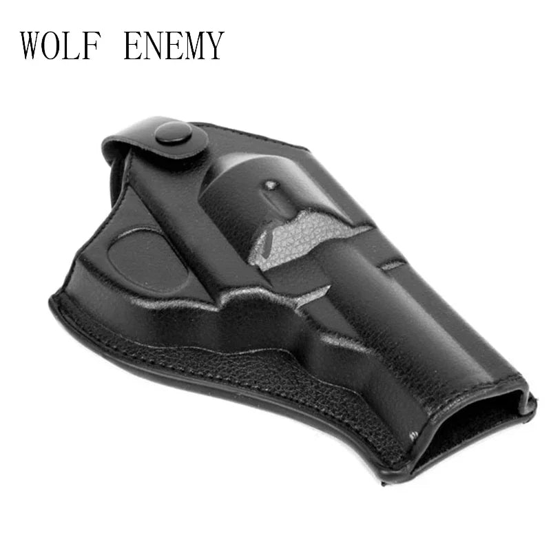 WarGame Assault  Black Tactical Force Leather Revolver Hunting Training Holster (Short) Military