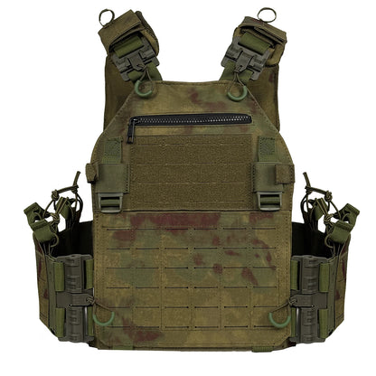 Outdoor multifunctional laser MOLLE hunting vest, breathable and detachable, with multiple equipment bags for reassembly