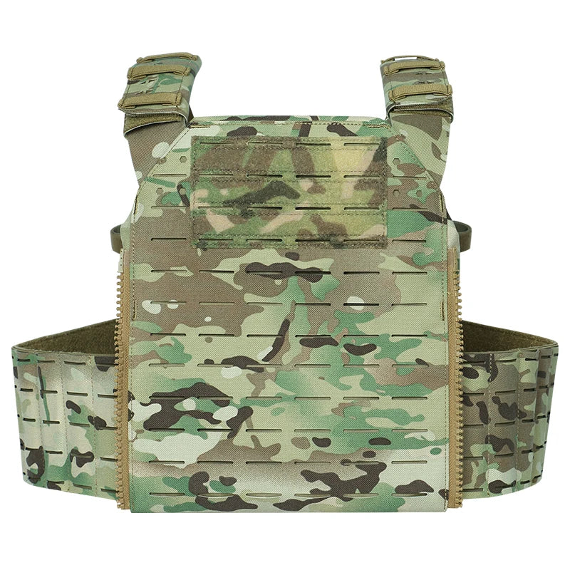1000D Polyester with Triple Equipment Security Tactical Vest Camo Laser Cut Molle Quick Release Plate Carrier Tactical Vest