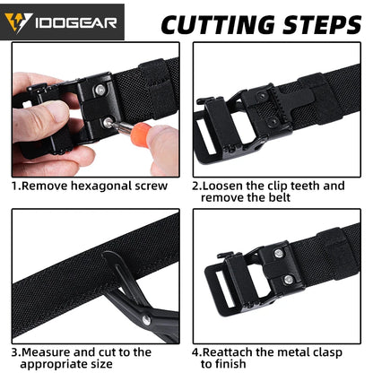 IDOGEAR Tactical 1.5” 1000D Nylon Work Belts for Men Casual Work Belt With Adjustable Buckle Trim to Fit 3434
