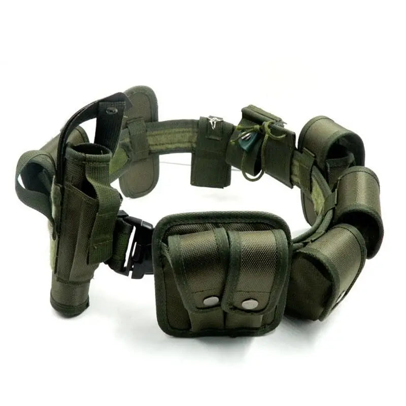 Tactical Battle Belt Airsoft Duty Belt Set Adjustable Nylon Military Security Belt Hunting Belt Gun Holster Baton Holder
