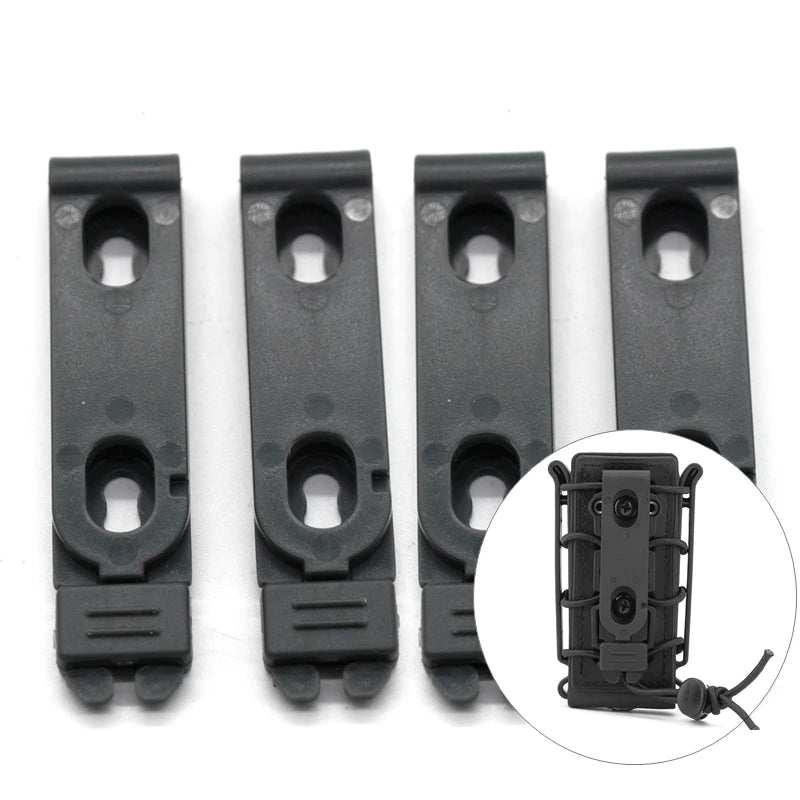 2PCS 4PCS Tactical 9mm Molle Clips Clamp Molle Attachment Soft Shell Magazine Pouch Universal Knife Sheath Back Clips Knife Clip