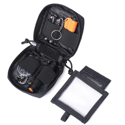 Fwoyonze Tactical Mini Multi-purpose MOLLE EDC Tool Pouch Knife Compass Flashlight Card Storage Bag Camping Micro Waist Bag