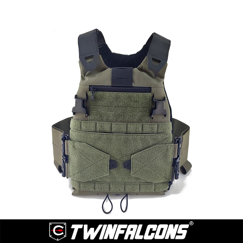 TW-VT23 Low Profile Plate Carrier, Ranger Green, Airsoft CQB Wargame Hunting Outdoor Training
