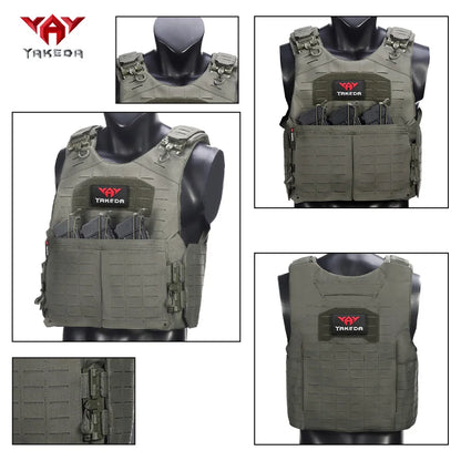 YAKEDA oversized hidden triple equipment bag hunting vest laser cutting technology tear resistant and wear-resistant material
