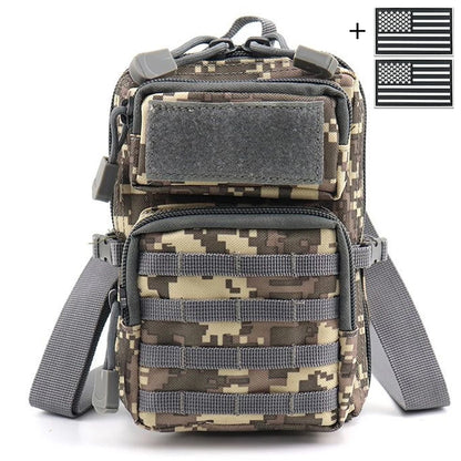 MOLLE accessory waist bag, suitable for crossbody and handheld storage, equipped with buckle straps and layered design
