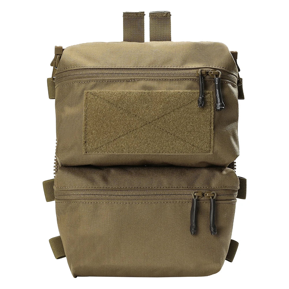 Emersongear For FRO Style V5 Vest Back Panel Double Pouch Hunting Hiking Combat Multi-purpose Bag Zip On Backpack Nylon EM9649