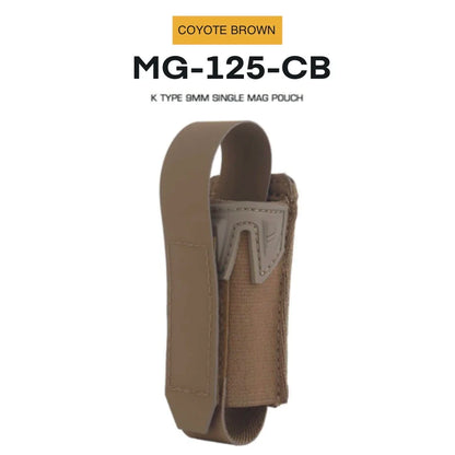 Agilite Style 9mm Pistol Mag Pouch, K-Type Quick Release MOLLE Holster with Protective Flap for Airsoft Hunting