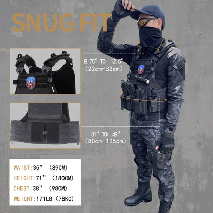 MGFLASHFORCE Tactical Vest for Men Military Molle Lightweight Plate Carrier Airsoft Paintball Army Combat Vest