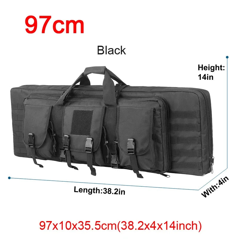 LQARMY 81 97 106 122cm Tactical Gun Bag Double Rifle Case  Molle Rifle Bag Sniper Airsoft Gun Case Backpack Hunting Gun Holster