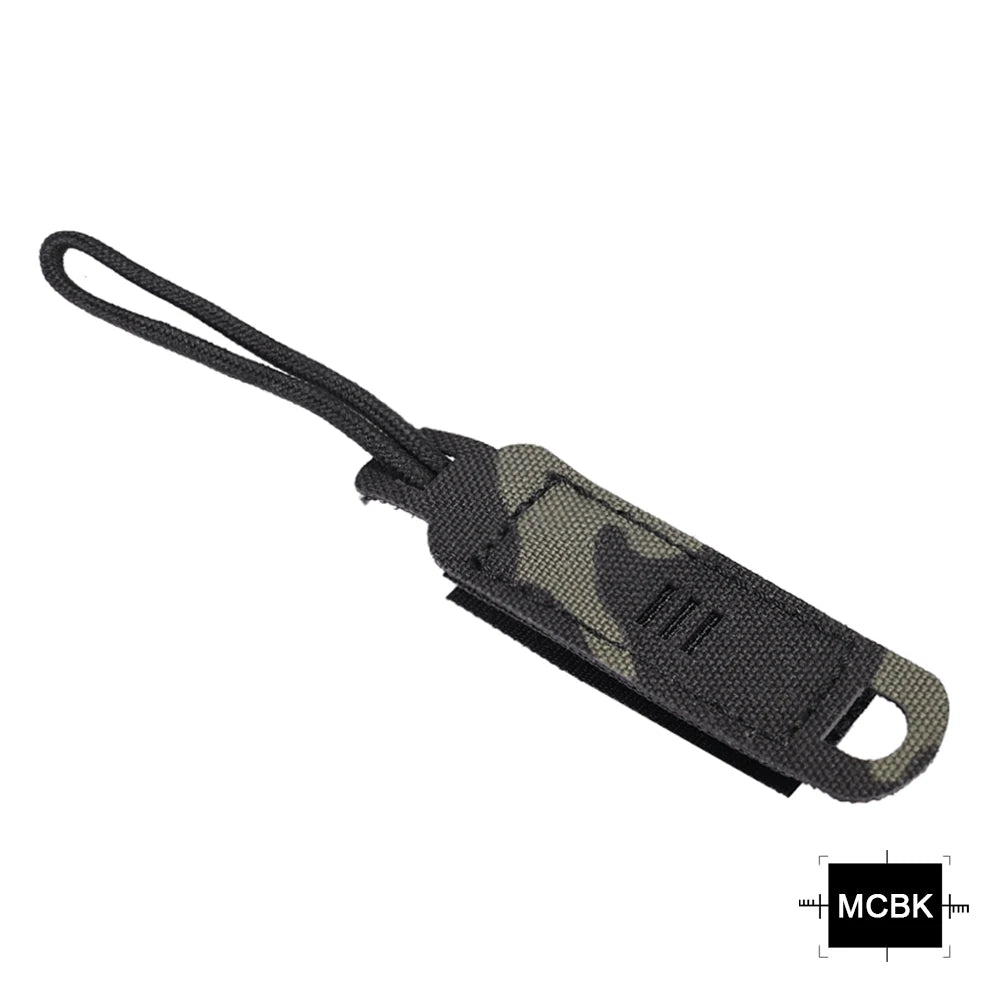Tactical Zipper Pulls Hook and Loop Backpack Tab Handle Cord Molle 500D Nylon Laser Cut Hunting Bag Accessories