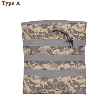 Tactical Molle Folding Magazine Dump Drop Pouch Utility Drawstring Recovery Mag Holster Ammo Bag Hunting Accessories Pouch