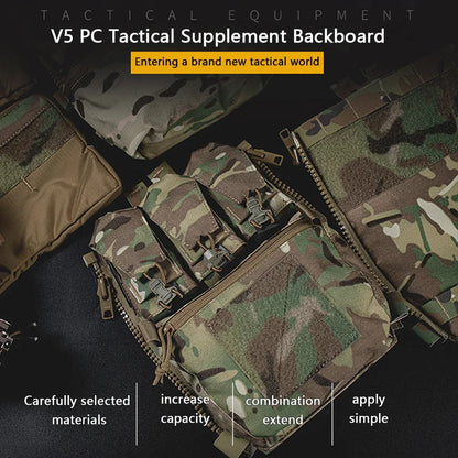 Assault Adapt Banger Back Panel Zip On Rear Pack Tactical Vest GP Pouch FCPC V5 Plate Carrier Accessories Bag  Multitools Pocket