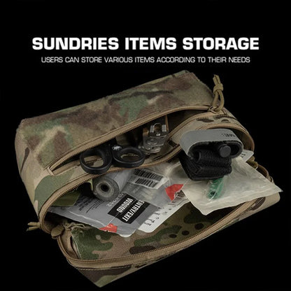 Universal MOLLE GP Pouch Large Size Multi-Use Storage with Zipper & Hook Loop Fastener for Field Vest EDC Outdoor Accessories