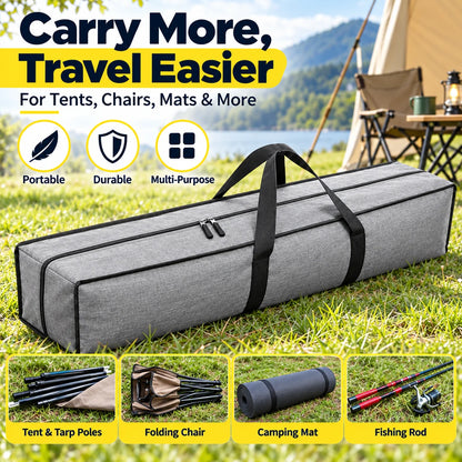 Cationic Oxford Fabric Outdoor Gear Storage Bag Large Rectangular Camping Equipment Carry Bag Dual Zipper Water-Resistant