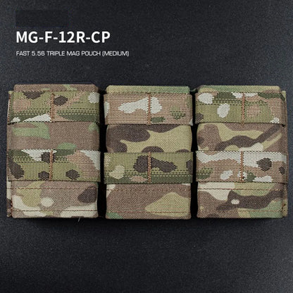 Tactical Fast 5.56 Triple Mag Pouch Medium M4 KYWI Molle Magazine Pouch Insert Open Malice Clip Strap Hunting Airsoft Accessorie