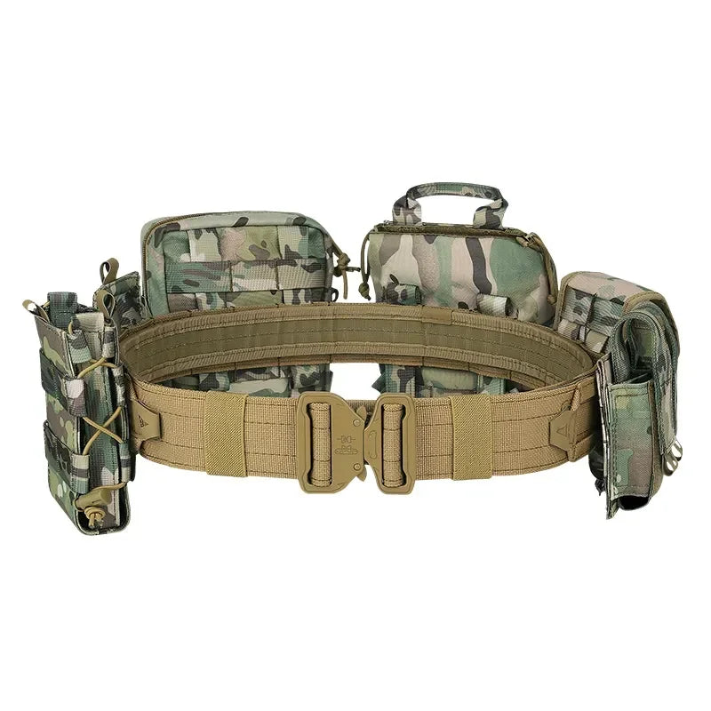 Tactical Vest Tactical Combat Duty Utility Belt Tactical Waist Bag 8 in 1 ATFG MOX Camouflage Molle Combat Belt With Pouches