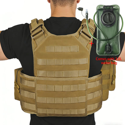 2L soft water bag with long drinking straw and hunting vest Molle modular adjustable shoulder strap, highly expandable