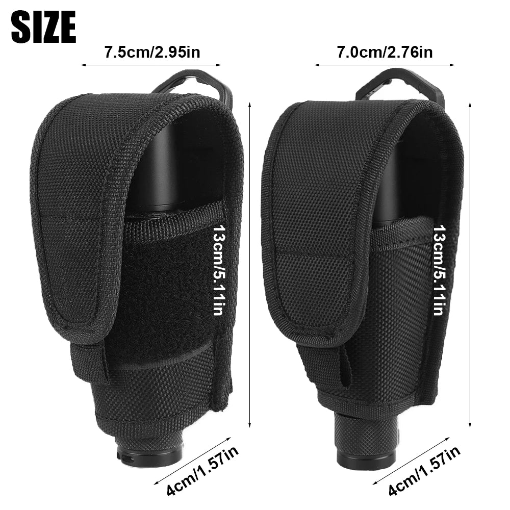 Tactical Flashlight Holster Nylon Molle Pouch Portable LED Torch Bag Waist Belt Pack for Hunting Camping Flashlight Bag