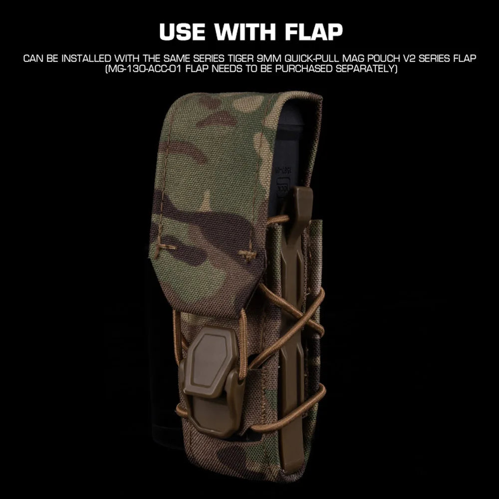 V2 Tactical Magazine Pouch Gen 2 Tiger 9MM Pistol Mag Bag Molle Flashlight Pouches Torch Holder Hunting Airsoft Knife Holster