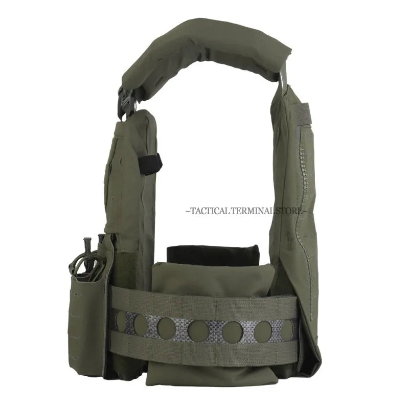 V5 FCPC Tactical Vest Ferro Plate Carrier Hunting Portable MOLLE Airsoft Triple Magazine Pouch with Zip On Back Panel Banger